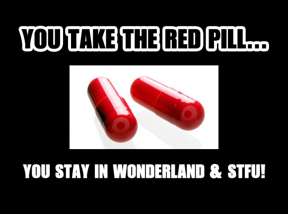 You take the red pill... You stay in wonderland and STFU!